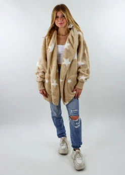Hem & Thread Fuzzy Star Jacket ★ Tan