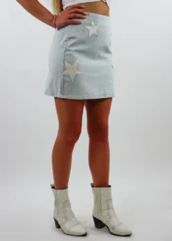 Le Lis Mind Candy Skirt ★ Light Wash Denim