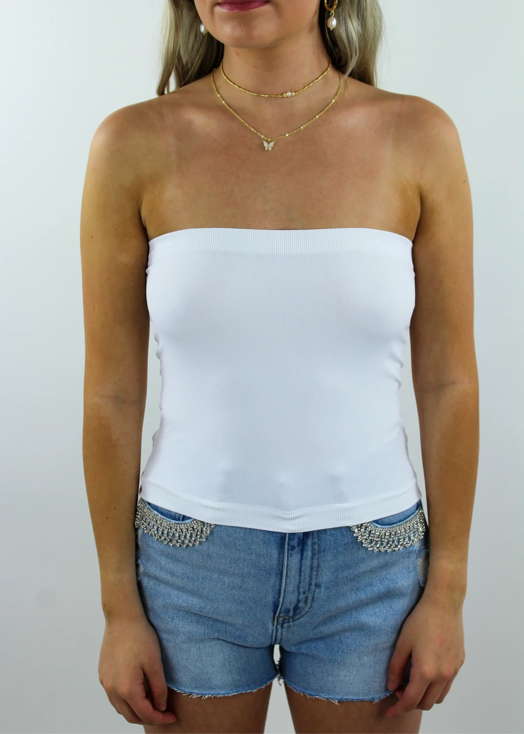 NIKIBIKI Seamless Tops Uptown Girl Tube Top ★ White 6 NIKIBIKI Seamless Tops Uptown Girl Tube Top ★ White