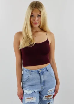 NIKIBIKI Dreamer Ribbed Tank ★ Wine