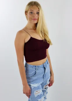 NIKIBIKI Dreamer Ribbed Tank ★ Wine