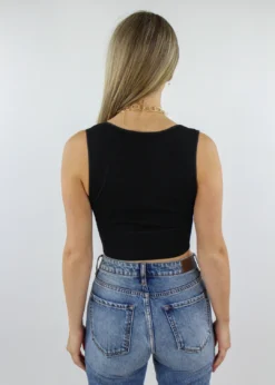 NIKIBIKI Tops Take The Plunge V-Neck Crop Top ★ Black