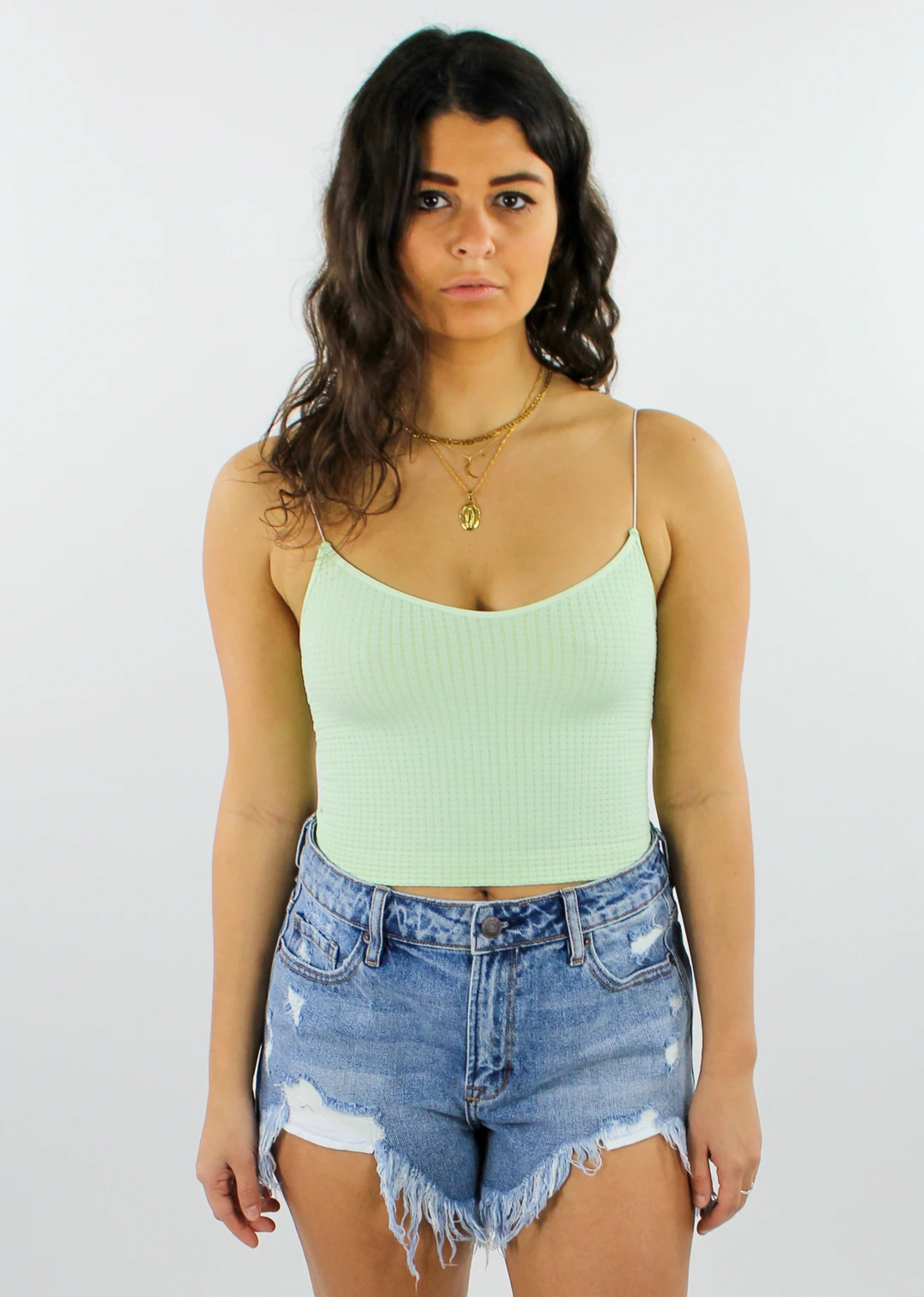 NIKIBIKI Dreamer Waffle Tank ★ Mint Tops 4 NIKIBIKI Dreamer Waffle Tank ★ Mint Tops