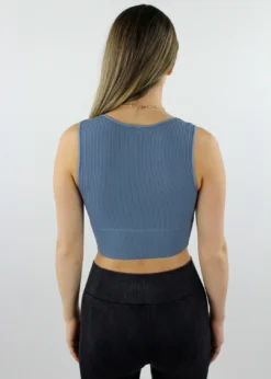 NIKIBIKI Take The Plunge V-Neck Crop Top ★ Dusty Blue Tops 12 NIKIBIKI Take The Plunge V-Neck Crop Top ★ Dusty Blue Tops