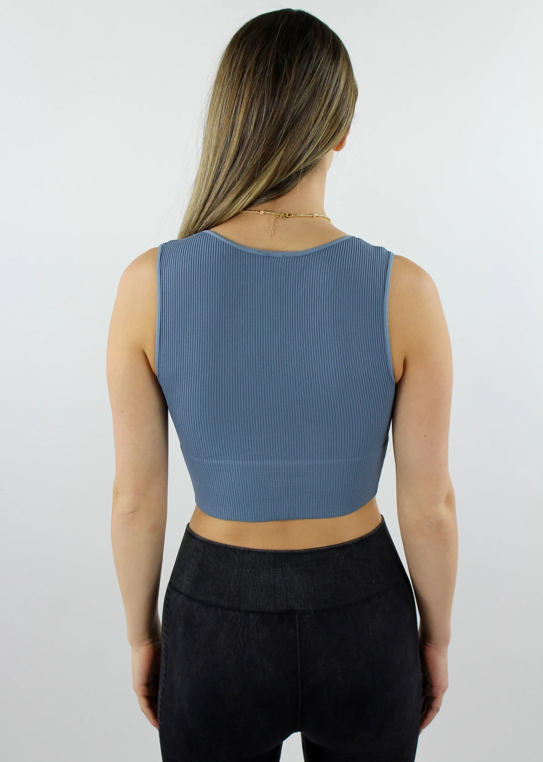 NIKIBIKI Take The Plunge V-Neck Crop Top ★ Dusty Blue Tops 7 NIKIBIKI Take The Plunge V-Neck Crop Top ★ Dusty Blue Tops