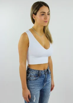 NIKIBIKI Take The Plunge V-Neck Crop Top ★ White Tops 12 NIKIBIKI Take The Plunge V-Neck Crop Top ★ White Tops