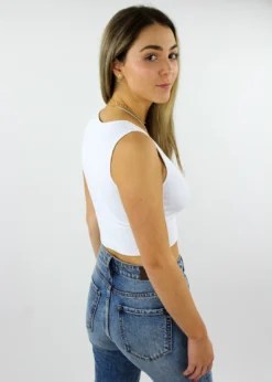 NIKIBIKI Take The Plunge V-Neck Crop Top ★ White Tops 13 NIKIBIKI Take The Plunge V-Neck Crop Top ★ White Tops