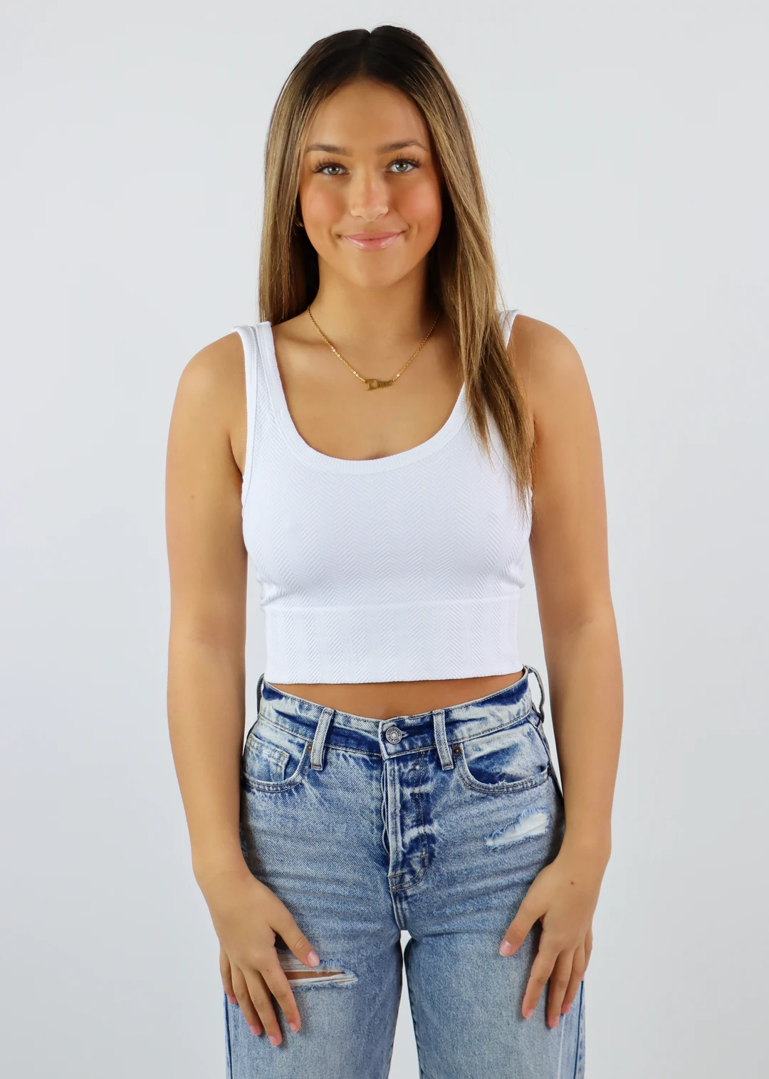 NIKIBIKI Newness Spill The Tea Plunge Tank ★ White 8 NIKIBIKI Newness Spill The Tea Plunge Tank ★ White