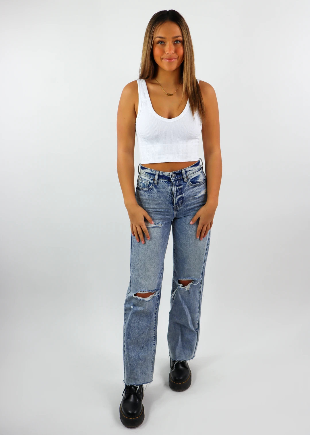 NIKIBIKI Newness Spill The Tea Plunge Tank ★ White 11 NIKIBIKI Newness Spill The Tea Plunge Tank ★ White