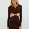 Pepper Mayo Broken Promises Long Sleeve Dress ★ Brown Dresses