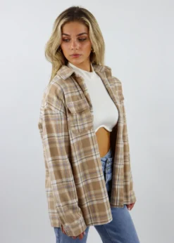 Pepper Mayo Panama Plaid Shacket ★ Camel Tops 12 Pepper Mayo Panama Plaid Shacket ★ Camel Tops