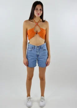 Pepper Mayo Tops Beautiful Stranger Halter Top ★ Neon Orange