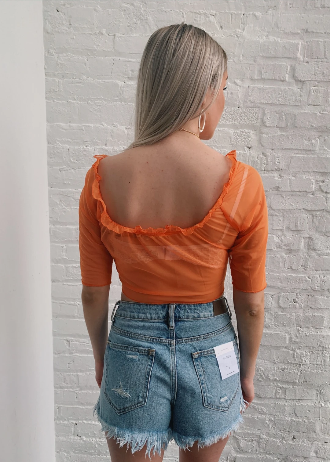 Dance & Marvel Sheer Love Mesh Top ★ Orange Tops 4 Dance & Marvel Sheer Love Mesh Top ★ Orange Tops