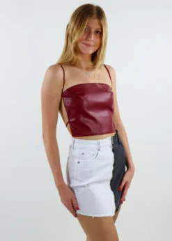 Sky To Moon With Your Love Tube Top ★ Burgundy Tops