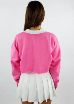 Rock N Rags Signature Cropped Crewneck Sweatshirt ★ Hot Pink