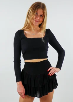 NIKIBIKI Simple Times Long Sleeve Top ★ Black Seamless Tops