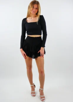 NIKIBIKI Simple Times Long Sleeve Top ★ Black Seamless Tops