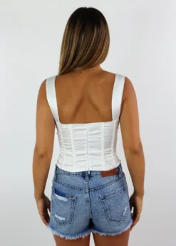 SALTY Focus On Me Corset Tank ★ White Newness