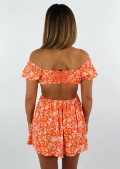 Sky To Moon Newness Simple Romance Dress ★ Orange