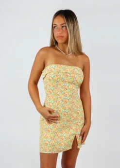 Sky To Moon Fine Wine Dress ★ Yellow Floral