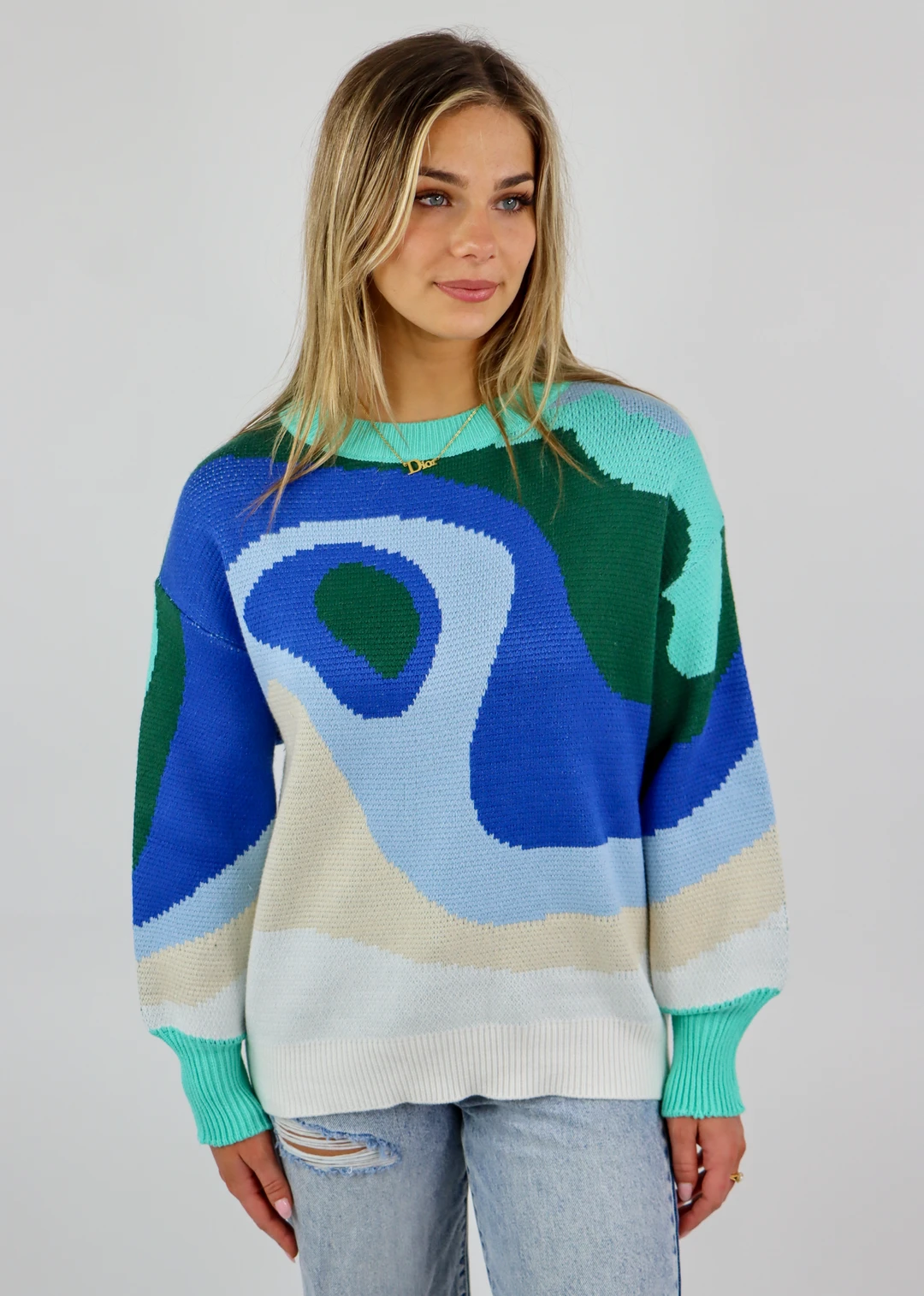 Pretty Garbage Tops Blue World Sweater ★ Multi Color 3 Pretty Garbage Tops Blue World Sweater ★ Multi Color