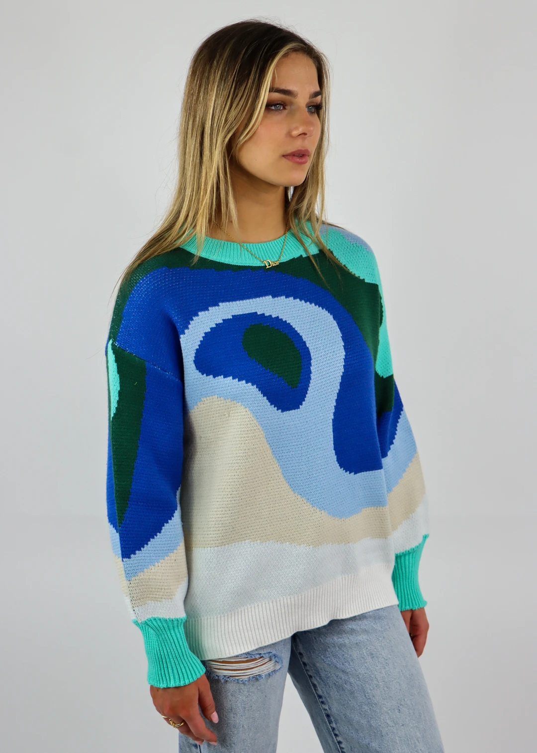 Pretty Garbage Tops Blue World Sweater ★ Multi Color 4 Pretty Garbage Tops Blue World Sweater ★ Multi Color