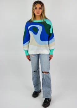 Pretty Garbage Tops Blue World Sweater ★ Multi Color 9 Pretty Garbage Tops Blue World Sweater ★ Multi Color