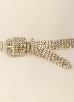 Fame Accessories Crystal Rhinestone Belt ★ Gold Best Sellers