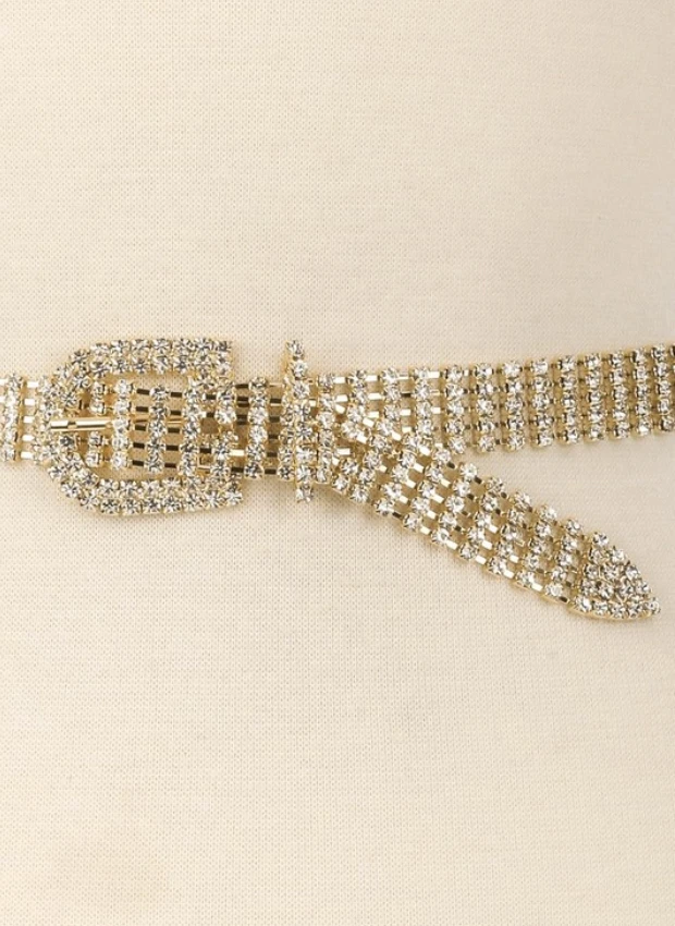Fame Accessories Crystal Rhinestone Belt ★ Gold Best Sellers 4 Fame Accessories Crystal Rhinestone Belt ★ Gold Best Sellers