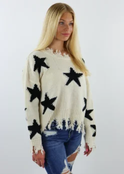 Rock N Rags Starstruck Sweater ★ Cream Tops