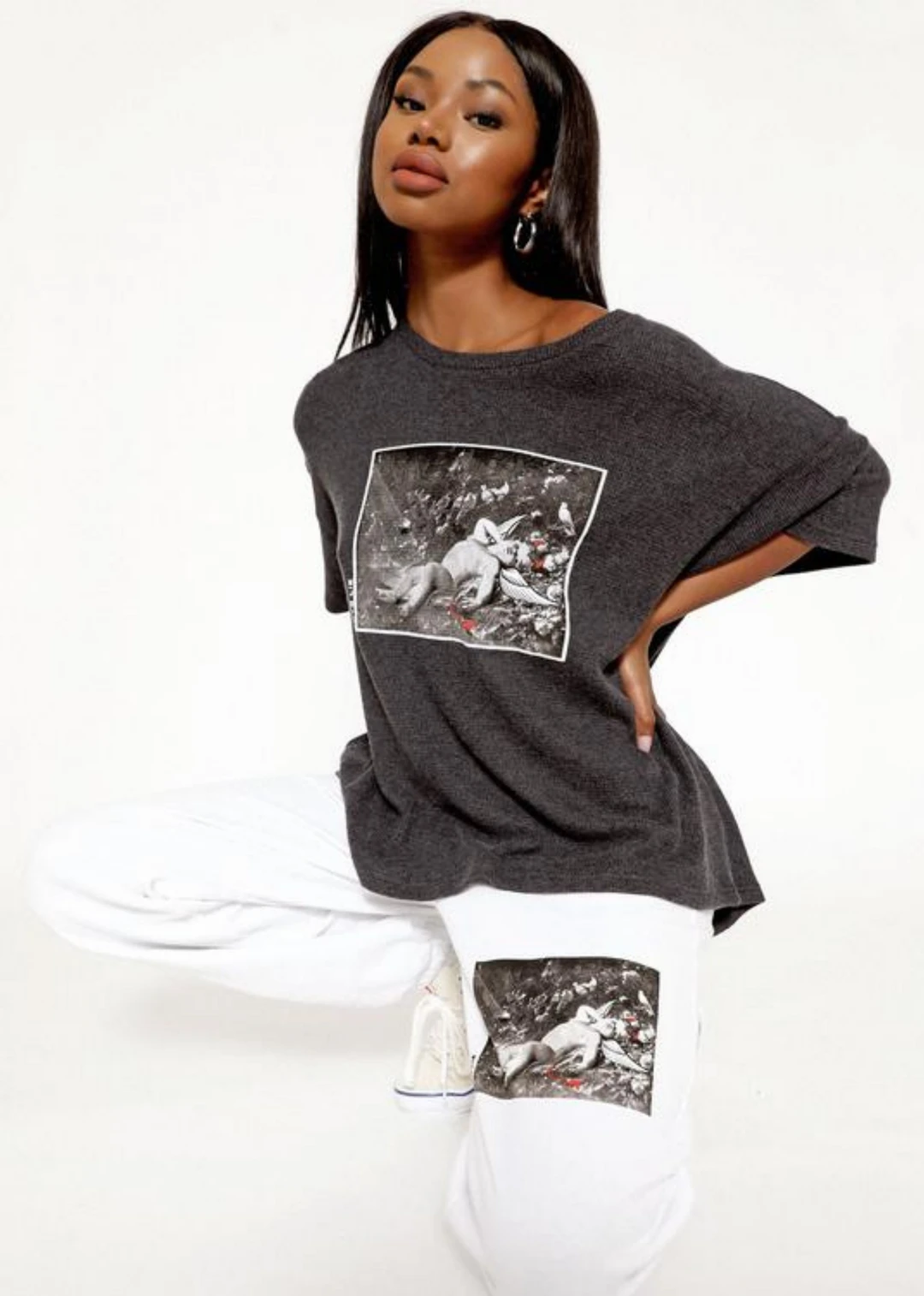 Tops Boys Lie Stupid Cupid Thermal Tee ★ Charcoal Grey 5 Tops Boys Lie Stupid Cupid Thermal Tee ★ Charcoal Grey