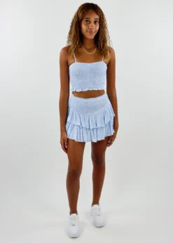 Rock N Rags Sunshine Daydream Smocked Tank Top ★ Baby Blue Floral