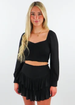 Rock N Rags Sunshine Daydream Long Sleeve Top ★ Black