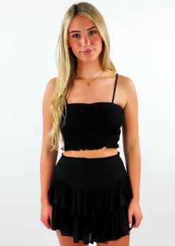 Rock N Rags Sunshine Daydream Smocked Tank ★ Black