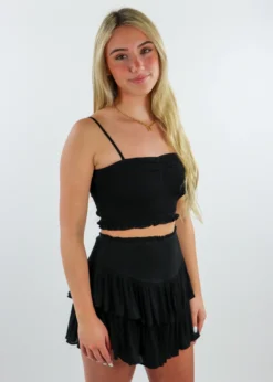 Rock N Rags Sunshine Daydream Smocked Tank ★ Black