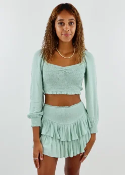 Rock N Rags Sunshine Daydream Long Sleeve Top ★ Sage