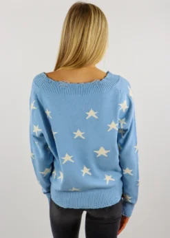 Rock N Rags Best Sellers The Sweet Life Sweater ★ Baby Blue With Stars
