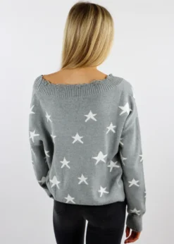 Rock N Rags Best Sellers The Sweet Life Sweater ★ Grey With Stars