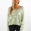 Rock N Rags The Sweet Life Sweater ★ Sage With Stars Shop By Brand 1 Rock N Rags The Sweet Life Sweater ★ Sage With Stars Shop By Brand