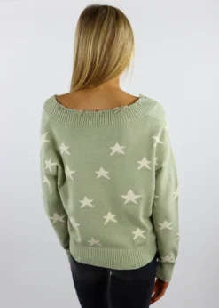 Rock N Rags The Sweet Life Sweater ★ Sage With Stars Shop By Brand