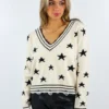 Rock N Rags The Sweet Life Sweater ★ Cream With Black Stars