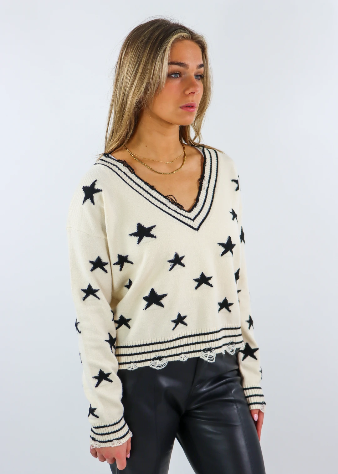 Rock N Rags The Sweet Life Sweater ★ Cream With Black Stars 4 Rock N Rags The Sweet Life Sweater ★ Cream With Black Stars