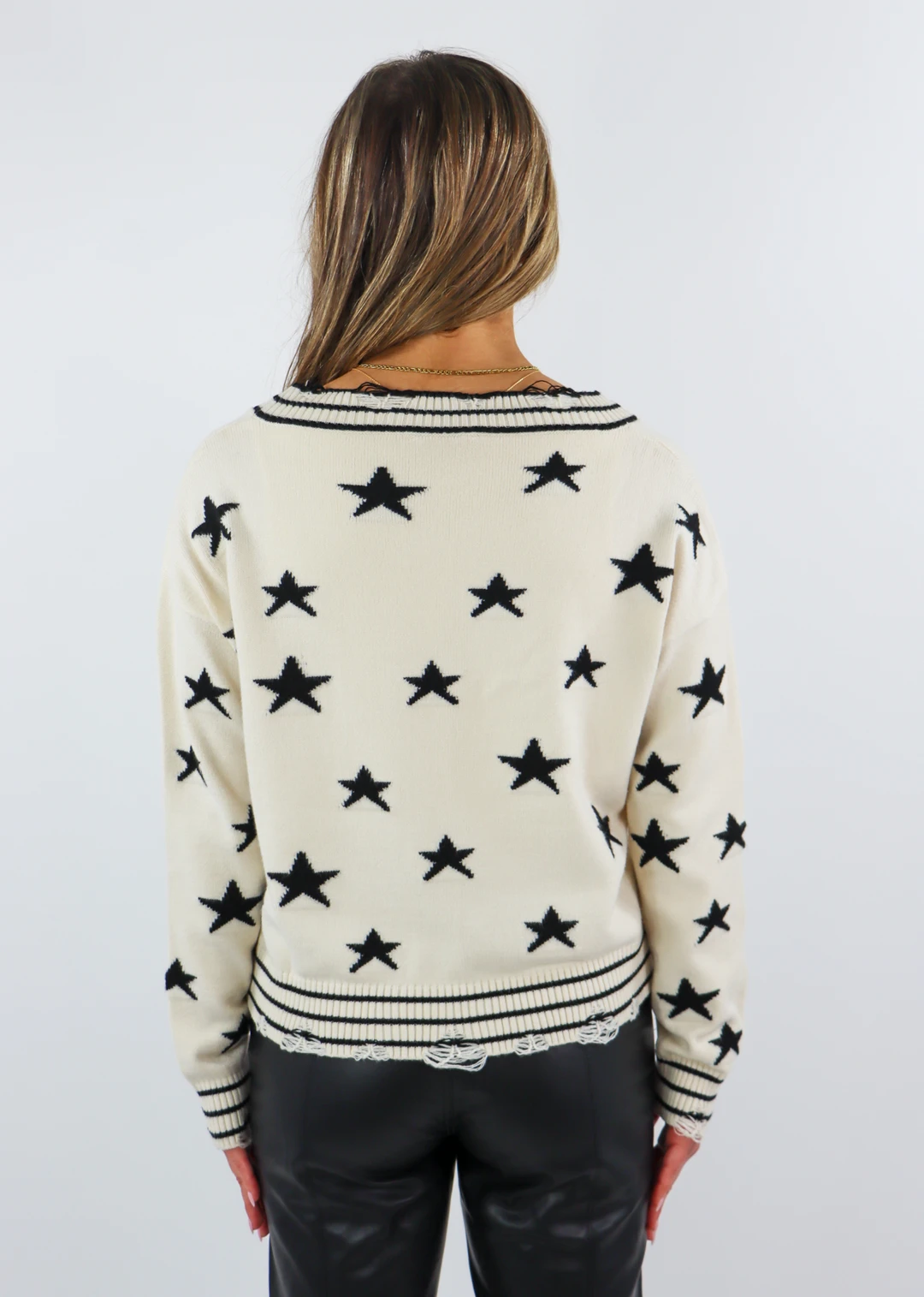 Rock N Rags The Sweet Life Sweater ★ Cream With Black Stars 5 Rock N Rags The Sweet Life Sweater ★ Cream With Black Stars