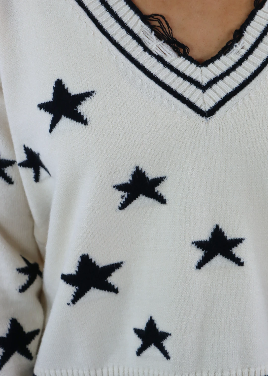 Rock N Rags The Sweet Life Sweater ★ Cream With Black Stars 7 Rock N Rags The Sweet Life Sweater ★ Cream With Black Stars