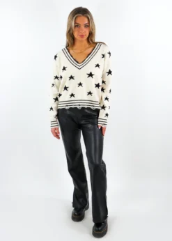 Rock N Rags The Sweet Life Sweater ★ Cream With Black Stars 10 Rock N Rags The Sweet Life Sweater ★ Cream With Black Stars