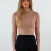 Tic Toc Everybody Cropped Turtleneck ★ Rose