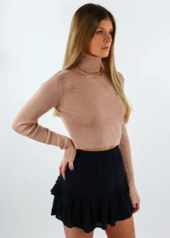 Tic Toc Everybody Cropped Turtleneck ★ Rose