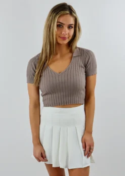 Tic Toc Tops High Class Short Sleeve Top ★ Mauve