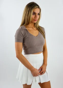 Tic Toc Tops High Class Short Sleeve Top ★ Mauve