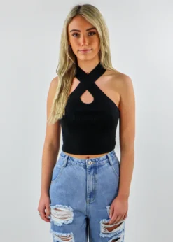 Tic Toc Don't Get It Twisted Top ★ Black Tops